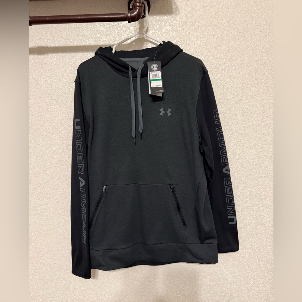Under Armour Men's Charcoal and Black Hoodie